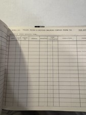 Vintage TP&W Railroad Form 94 Train Register Log Book Mostly Unused 1961 picture