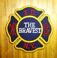 GEMSCO NOS FDNY Vintage Patch - THE BRAVEST FDNY - NYC NY - Original MINT V1h picture