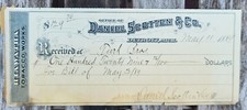 1889 Bank Check Michigan Detroit Daniel Scotten Hiawatha Tobacco Works picture