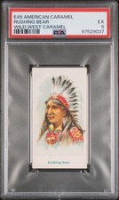 1910 E49 American Caramel Rushing Bear PSA 5 **Wild West Caramel** picture