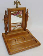 Antique Shaving Valet Jewelry Organizer 1950s American Eagle Tilting Mirror VTG picture