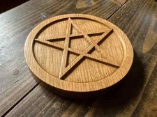 THE ALTAR PENTACLE - Carved in Solid Oak - Witchcraft Wicca Ceremonial Magic picture