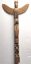 Vintage Lawrence Jackson Totem Pole 1990 Signed Sechelt BC Coast Salish Cedar 22 picture