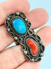 Vintage 925 Sterling Silver Southwestern Ring Size 6.75 Statement Old Pawn 10G picture