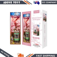 Tonecheer Sakura's Trave DIY Book Nook 3D Wooden Puzzle Model Kit picture