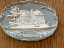 rare CROWS NEST BUZZARDS BAY JASPER WARE PLAQUE  Joseph Jefferson picture