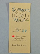 WW2 Riga Latvia Occupation Document 1943 Military Payment Receipt Mežaparks Rare picture