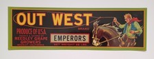 Vintage Out West Emperors Brand - Reedley, CA - Grape Growers Crate Label picture