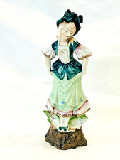 Vintage Colonial Lady Woman in Green Dress Figurine Japan picture