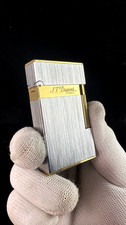 S.T. DUPONT Ligne2 Double Flame Brushed Gold silver Vintage Lighter gift box picture