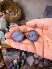 Zhanguo Agate Pair with Druzy Center | Warring States Specimen picture