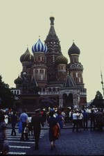 c1970's Kodachrome 35mm Slide, Saint Basil's Cathedral Moscow Russia Crowd picture