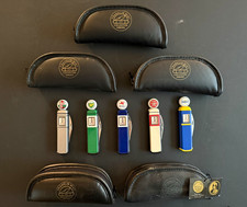 Franklin Mint Gas Station Pocketknife Lot of 5 Stainless Clip Point w/ Cases picture