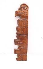Squamish First Nation Canada Carved Totem Plaque Fred Baker VTG Native American picture