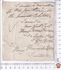 1830s letter Henry Parsons Riviere - Henry Howard RA re miniature of Mr Jonathan picture