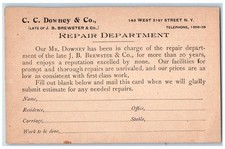 c1880's C.C. Downey & Co. Repair Department New York City NY Postal Card picture