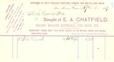 1889 E.A. Chatfield New Haven Building Materials Billhead picture