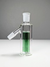Premium Thick 14mm 45° Green Quad Tree Perc Ash Catcher Tobacco Water Pipe Bong picture