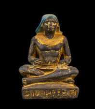 Ancient Egyptian Scribe Statue Rare Pharaonic Egyptian Scribes Artifact BC picture