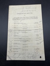 Antique 1903 Macomb Illinois Music Recital Program Handwritten Notes Passed  picture