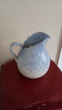 VTG Ceramic Pitcher Blue Sponge Speckled 8