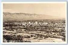 View Of Tucson Arizona From Signal Peak Santa Catalina Mtns RPPC Photo Postcard picture