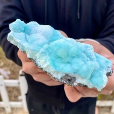 165G Natural blue texture stone crystal,Heteropolar of Chinese blue aragonite picture