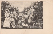Photo PC Guthrie Oklahoma Group of Women in Dresses Picking Cherries c. 1910 picture