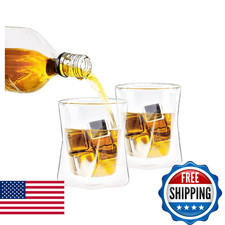 Ozeri Moderna Artisan Series 10 oz Double Wall Whiskey Glasses – Set of 2 picture