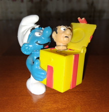 Schleich Jokey Smurf with trick box Gargamel's Head 40247 Peyo 1982 Rare picture