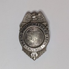 Chicago Press Photographers Association - 1930s Obsolete Press Pass Badge #84 picture