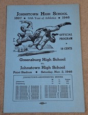 VTG 1946 GREENSBURG VS JOHNSTOWN PA HIGH SCHOOL FOOTBALL PROGRAM Point Stadium  picture