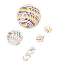 Mind-Bending Marbles Rainbow White Spirals in Glass 5 Piece Set picture