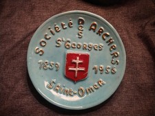 Société Des Archers de Saint Georges et Saint Omer 1859 1956 Plate France EXC picture