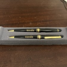 Very Nice Winston Cigarettes Black & Gold Pen And Pencil Set Writes fine lot 1 picture