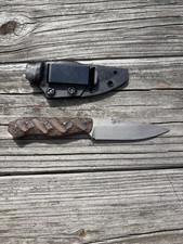 Half Face Blades Field Knife Jr. Badlands Micarta Rock Work Carbon Fiber Pins picture