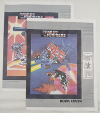 1984 Vintage Transformers School Book Cover Lot Of 2 Optimus Megatron Authentic picture