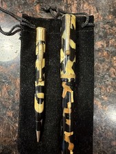 1930s Sheaffer Lifetime Black Pearl Celluloid Fountain Pen Pencil Set 14K picture