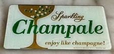 Vintage Sparkling Champale Advertising Glass Sign Metropolis Brewery NJ 4”x8” picture
