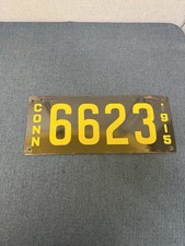 Vintage 1915 Connecticut Porcelain License Plate #6623 picture