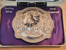 VINTAGE 1988 GIST STERLING OVERLAY CHAMPION TROPHY BELT BUCKLE picture
