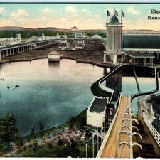 c1910s Kansas City MO Electric Park Amusement Lake Ride Postcard Station A DB picture