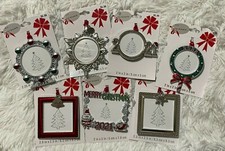 Lot/7 Frame Merry Christmas Ornament Metal 2021 Dated Ferris Wheel Lollipop New picture