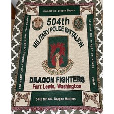 504th Military Police Battalion Dragon Fighters Fort Lewis Washington Blanket picture