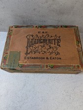 Antique Marguerite Cigar Box Estabrook & Eaton Sublimes Wooden Tobacciana Litho picture