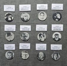 Lot of 12 Vintage Hollywood Celebrity Movie Star Photo Pinback Buttons Pins picture