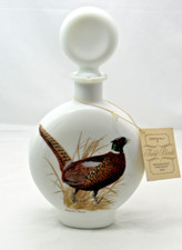 VTG JW Dant Whiskey 1969 Pheasant Milk Glass Field Of Birds Decanter 1st Edition picture