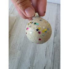 Vintage franke star ball confetti Mica ornament Xmas tree picture