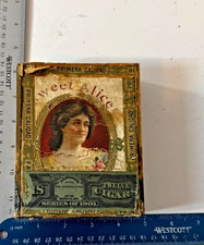 Antique Sweet Alice Wooden Cigar Box Primera Calidad Tax Stamp PA picture