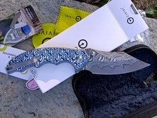CIVIVI Pentad C24068-DS1 Damascus Blue White Vortex Micarta Folding Knife NIB picture